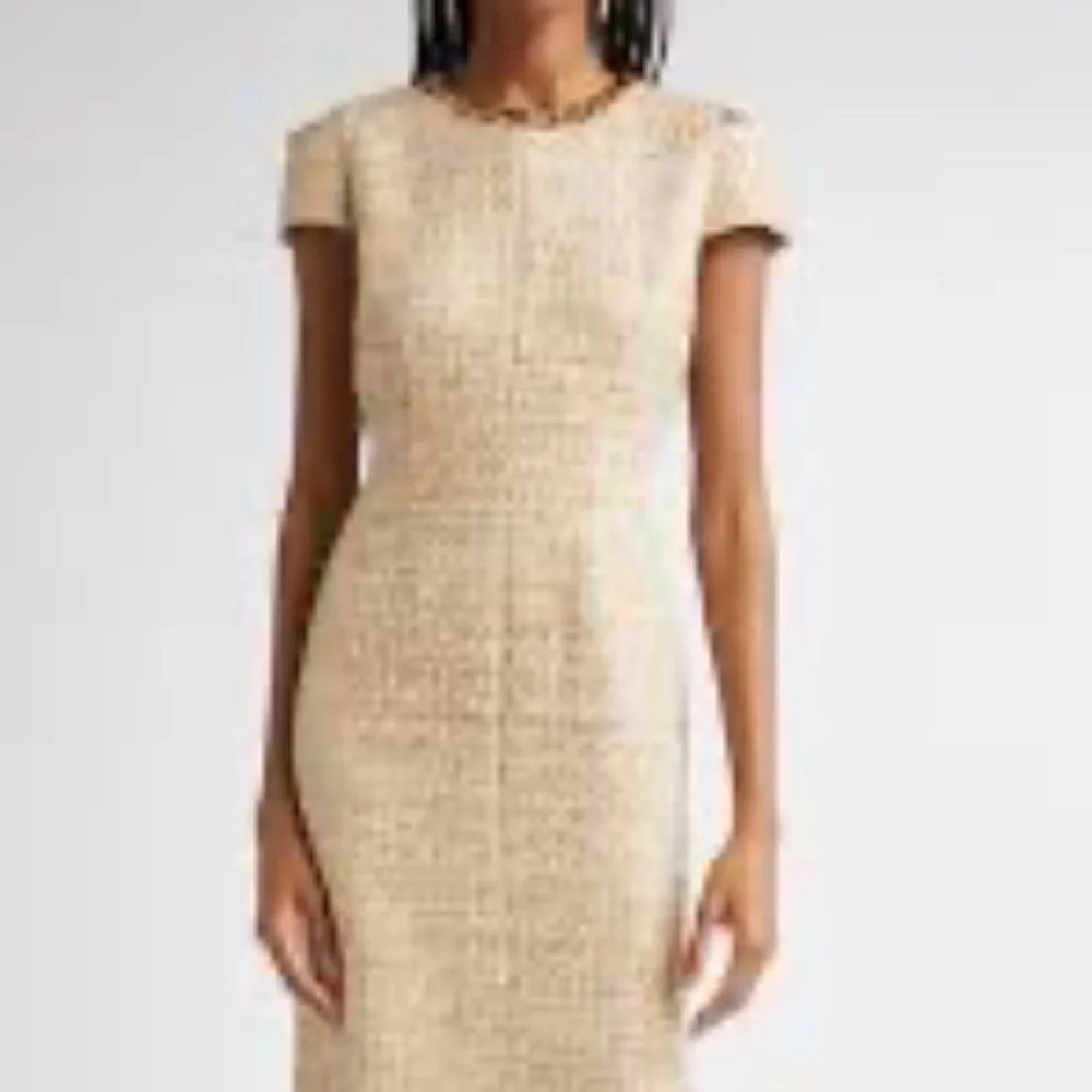Boden Cream Textured Dress - Picture 1 of 9